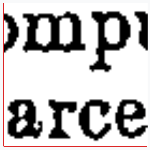 The same glyphs, crisp and clean, from a single replayed warp.
